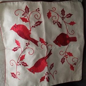 Christmas Cardinals Cushion Cover NWOT